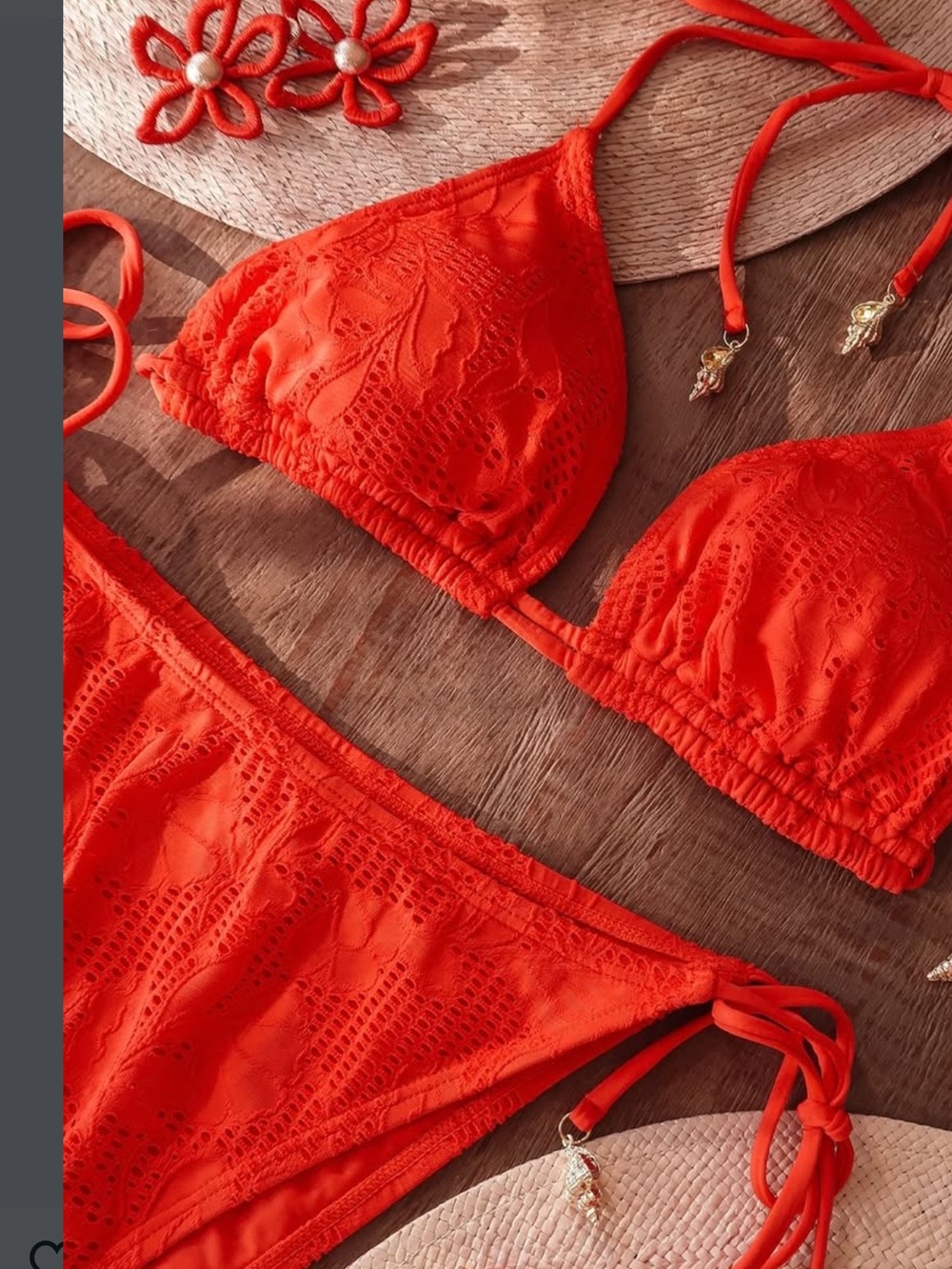 Women's orange Lace Triangle Bikini Set - Brand
